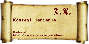 Kőszegi Marianna névjegykártya